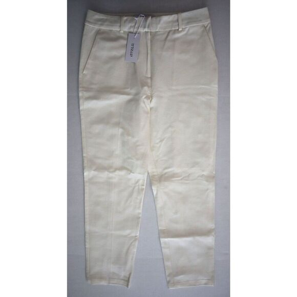 Derek Lam 10 Crosby Women Sz 8 Soft White Bronte Flat Front Cigarette Pants - Picture 1 of 13